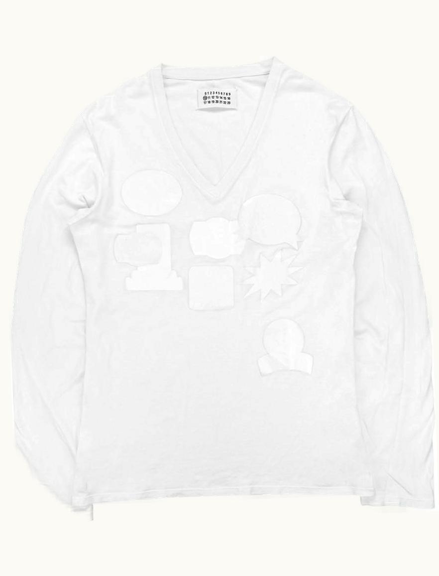 Maison Margiela Maison Margiela White Sticker Motif Long-Sleeve T-Shirt S/S 2001