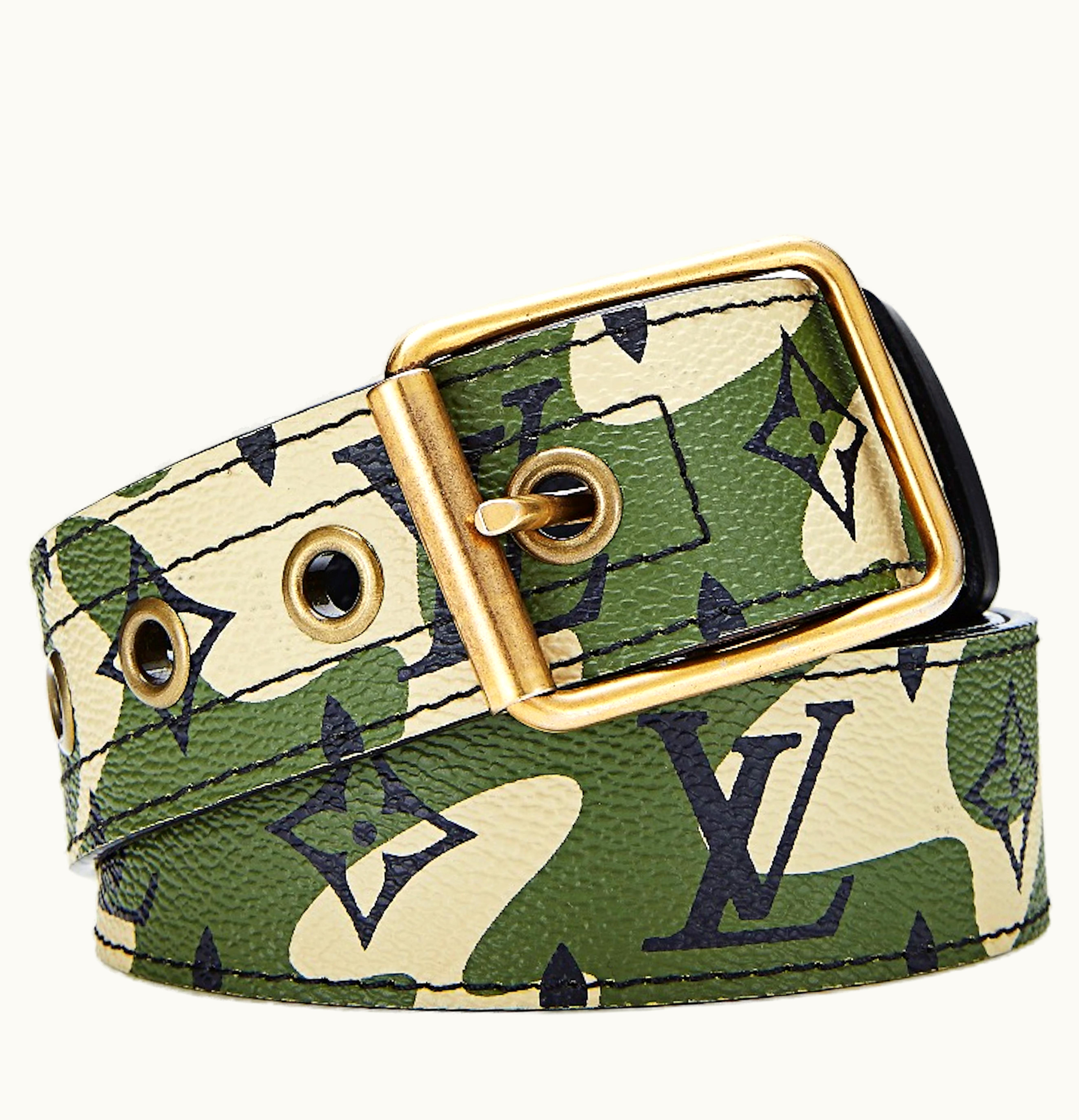 Louis Vuitton Louis Vuitton x Takashi Murakami Belt Monogramouflage Green