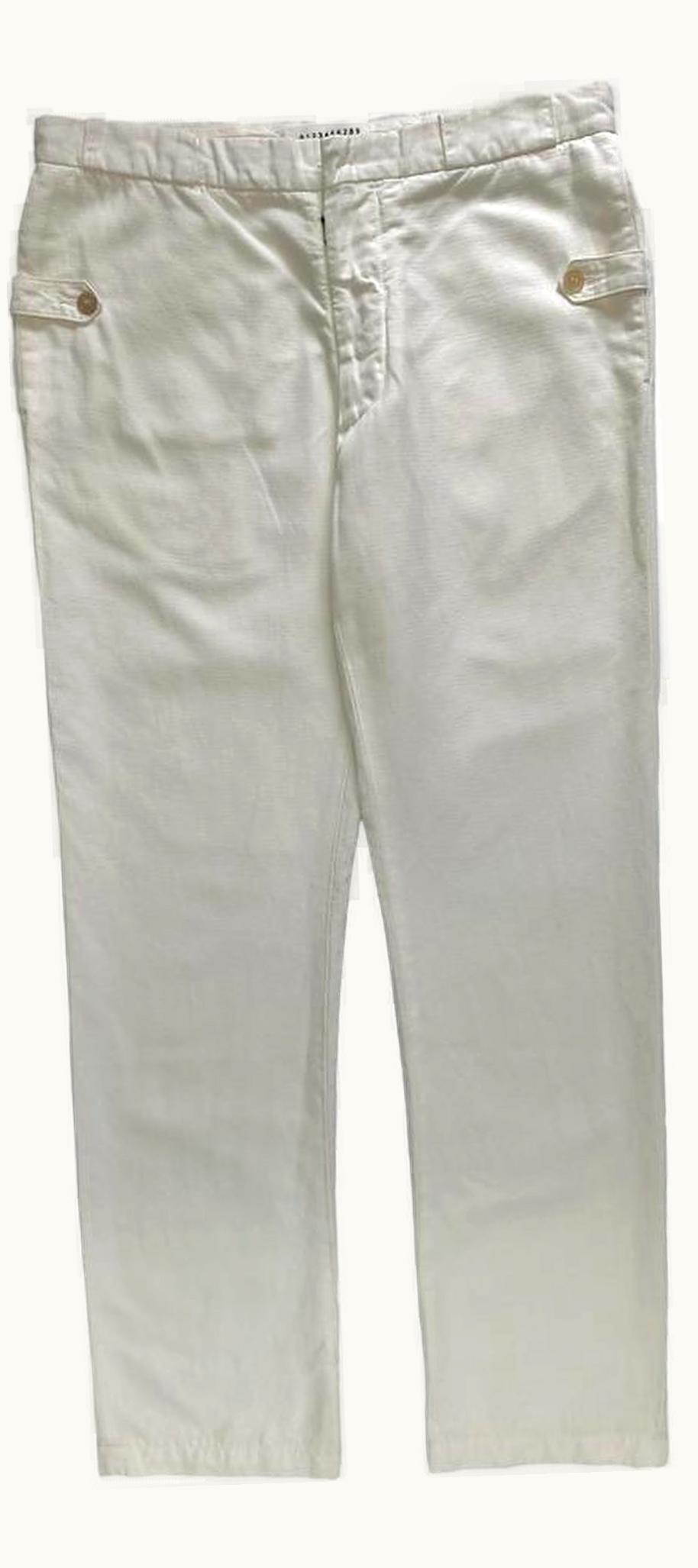 Maison Margiela Maison Margiela Woven Motif Cotton And Linen Trousers S/S 2006