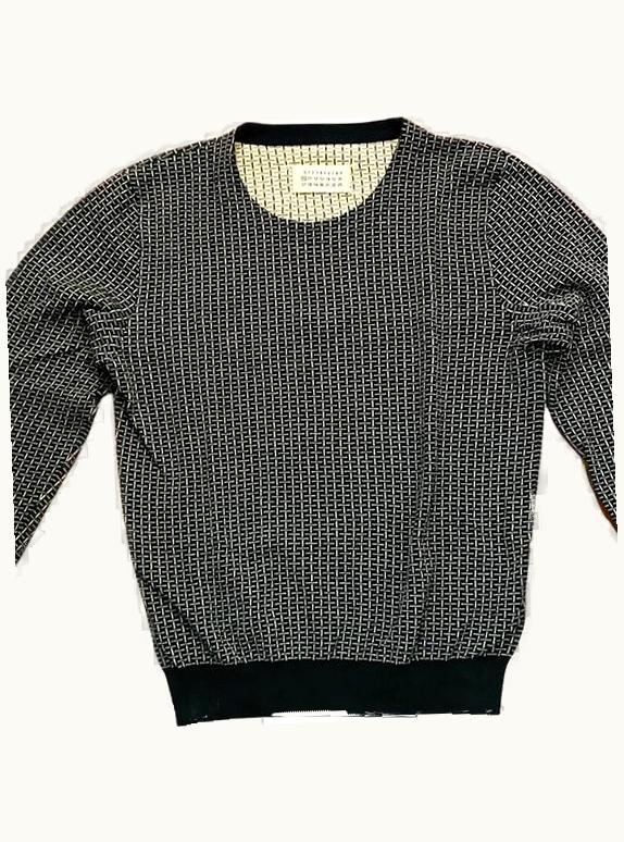 Maison Margiela Maison Margiela White Cross Navy Knit Jumper A/W 2008