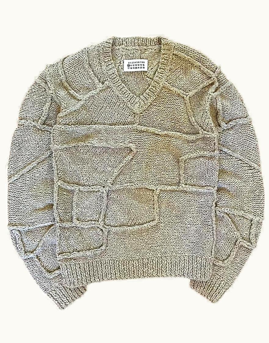 Maison Margiela Maison Margiela Patchwork V-Neck Knit Jumper S/S 2010