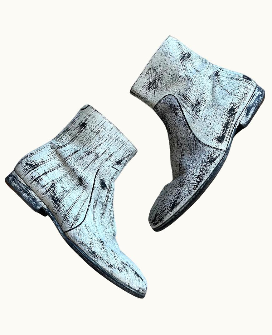 Maison Margiela Maison Margiela Zip Up Painted Ankle Boots A/W 2012