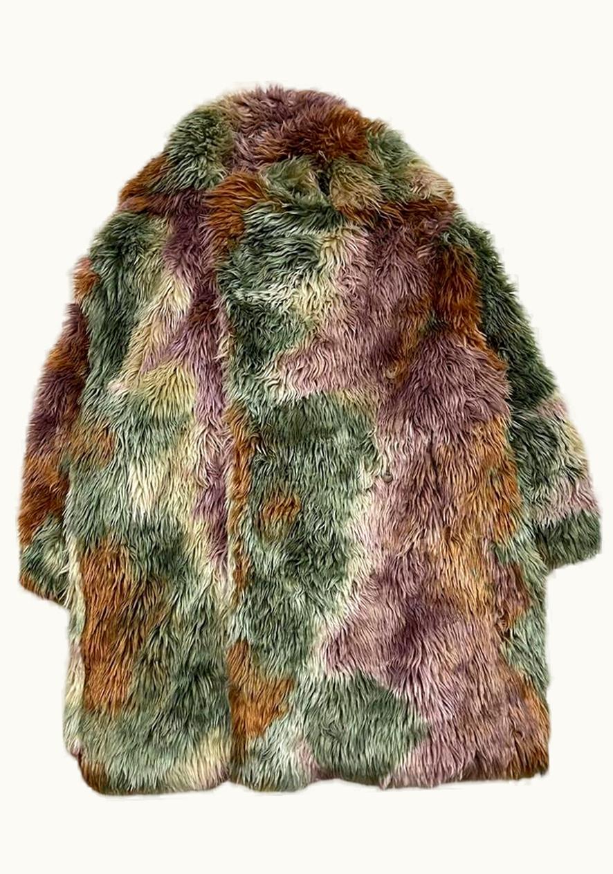 Maison Margiela Maison Margiela Multicolor Oversized Faux Fur Overcoat A/W 2017