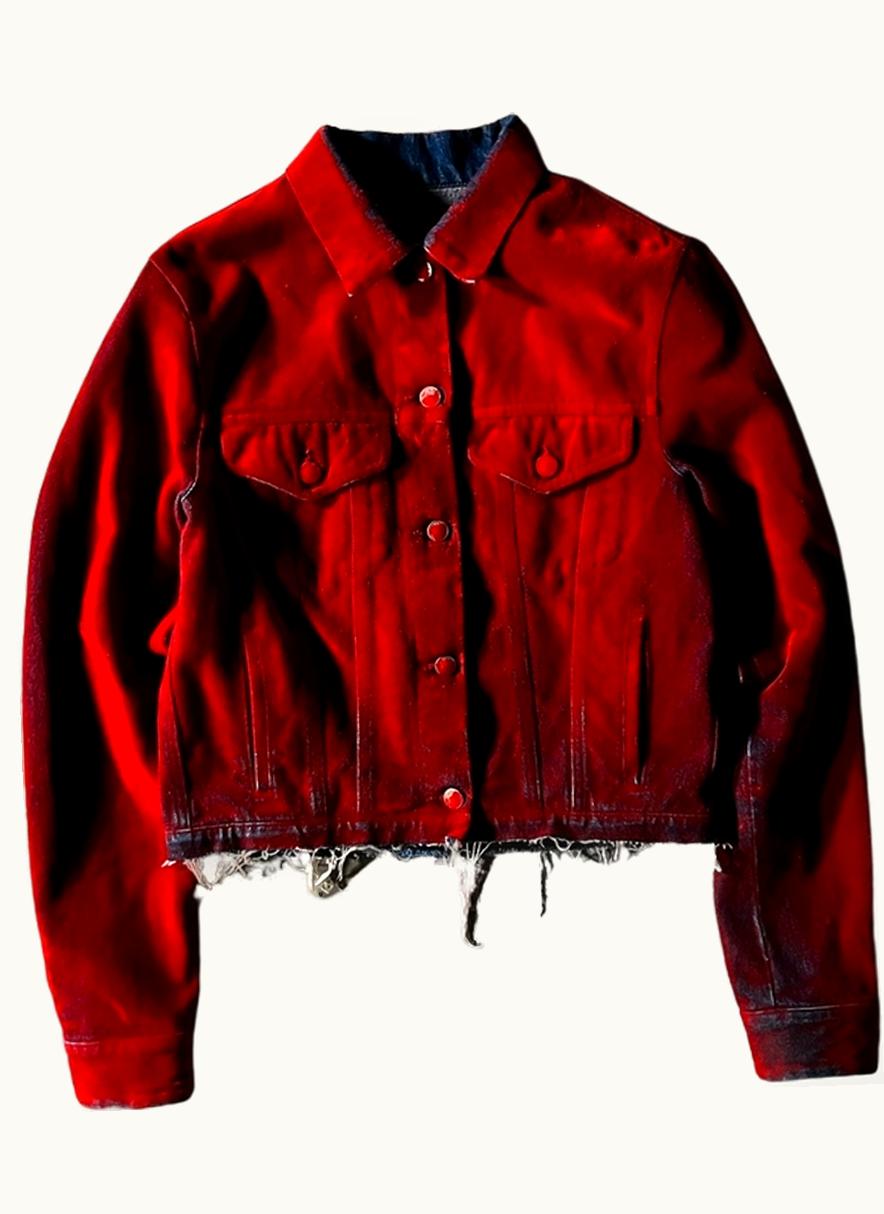 Maison Margiela Maison Margiela Mm6 Flock Print Denim Jacket A/W 2018