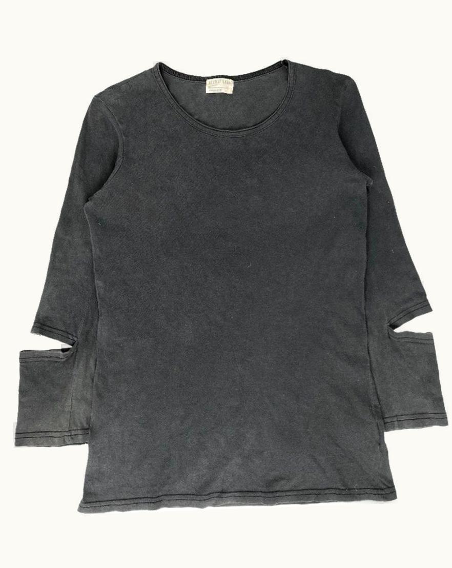 Helmut Lang Helmut Lang Cut Out Charcoal Long Sleeve T-Shirt A/W 1996