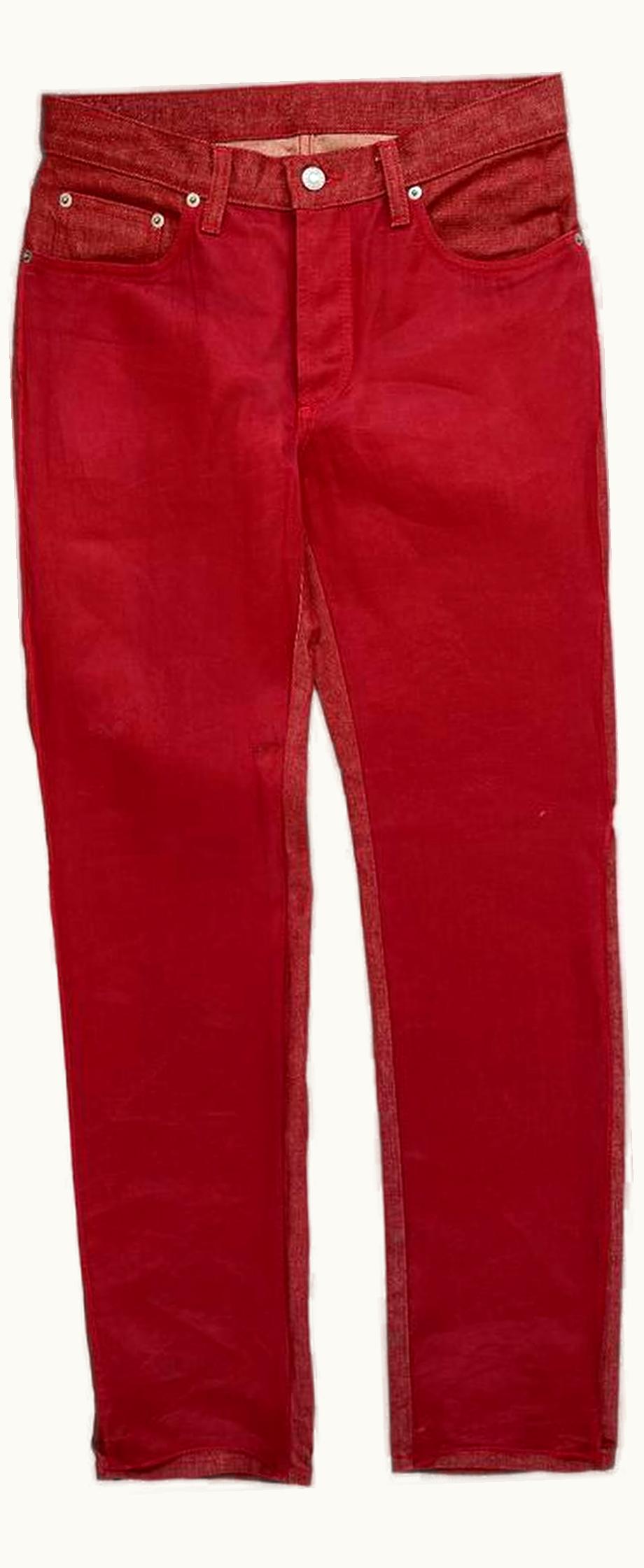 Helmut Lang Helmut Lang Red Denim With Chiffon Layer A/W 1997