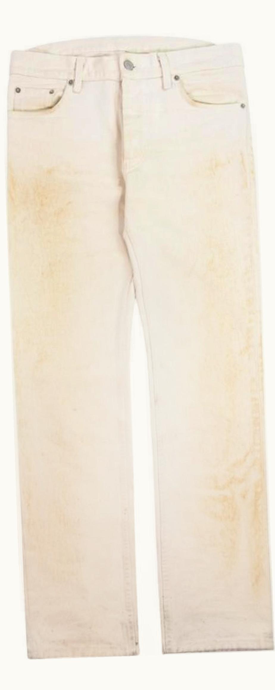 Helmut Lang Helmut Lang Flamethrower Burned White Denim Jeans A/W 1998