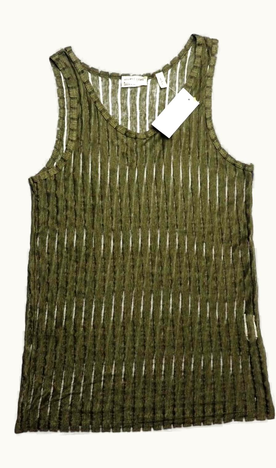 Helmut Lang Helmut Lang Green Transparent Knit Tank Top S/S 1998