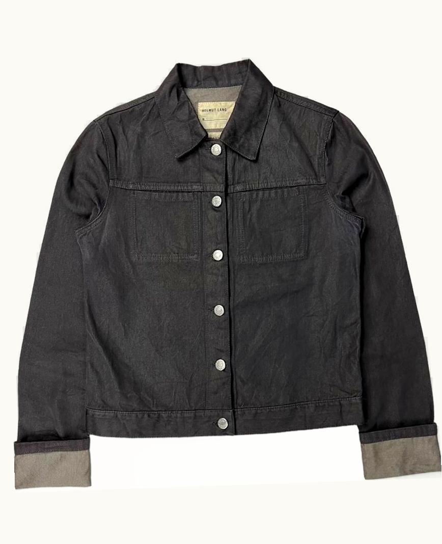 Helmut Lang Helmut Lang Raw Silk Denim Slim 2 Pocket Turn Up Jacket In Raw Demin S/S 1999