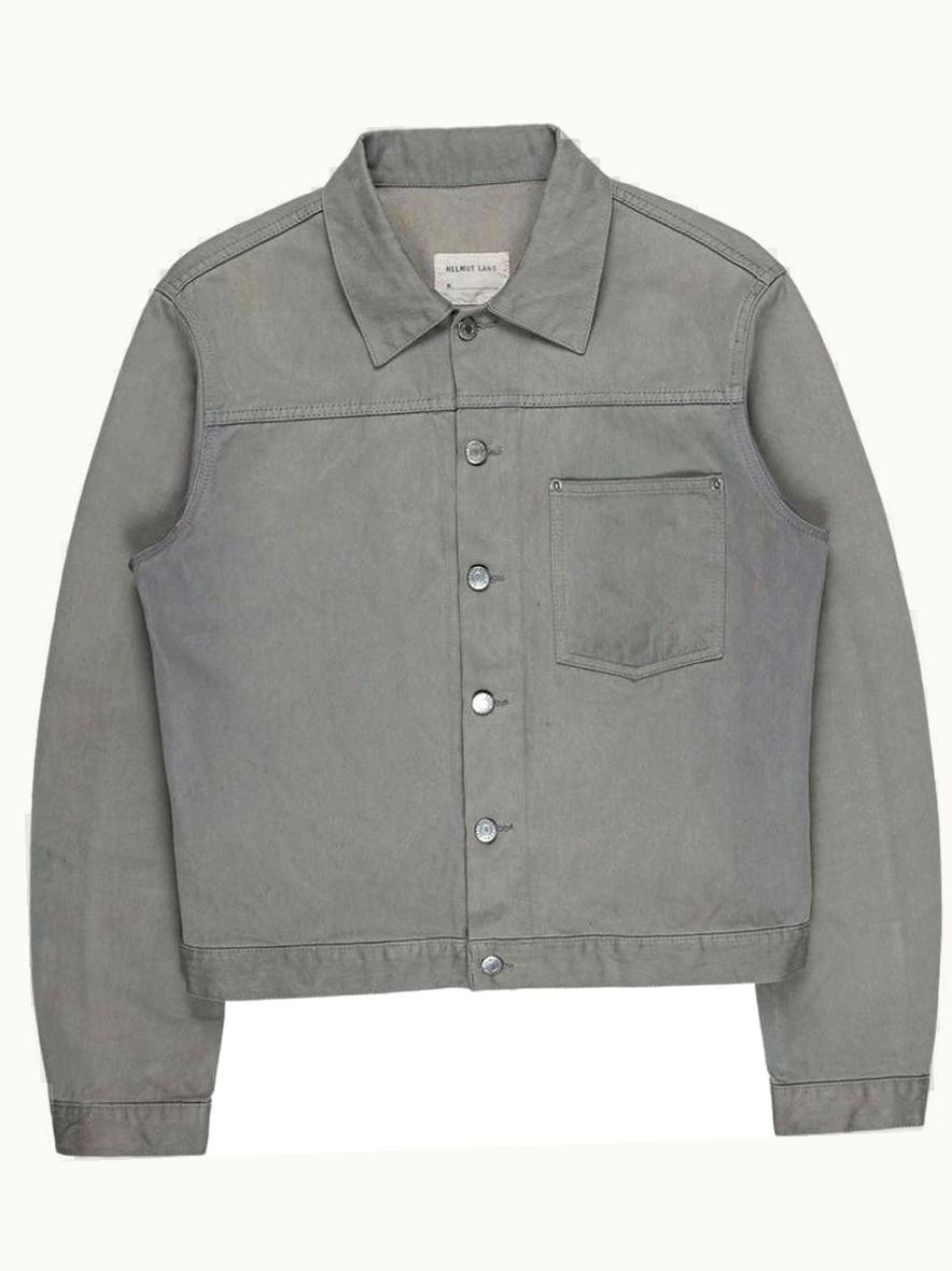 Helmut Lang Helmut Lang Slate Grey Raw Silk Denim Trucker S/S 2002