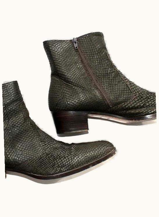 Helmut Lang Helmut Lang Perch Skin Cuban Heel Boots S/S 2002