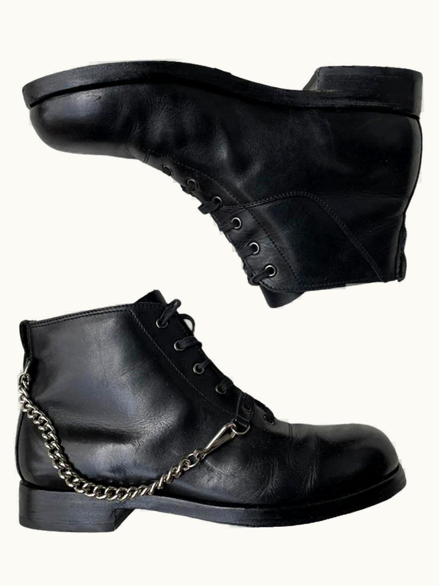 Helmut Lang Helmut Lang Side Chain Leather Boots A/W 2003