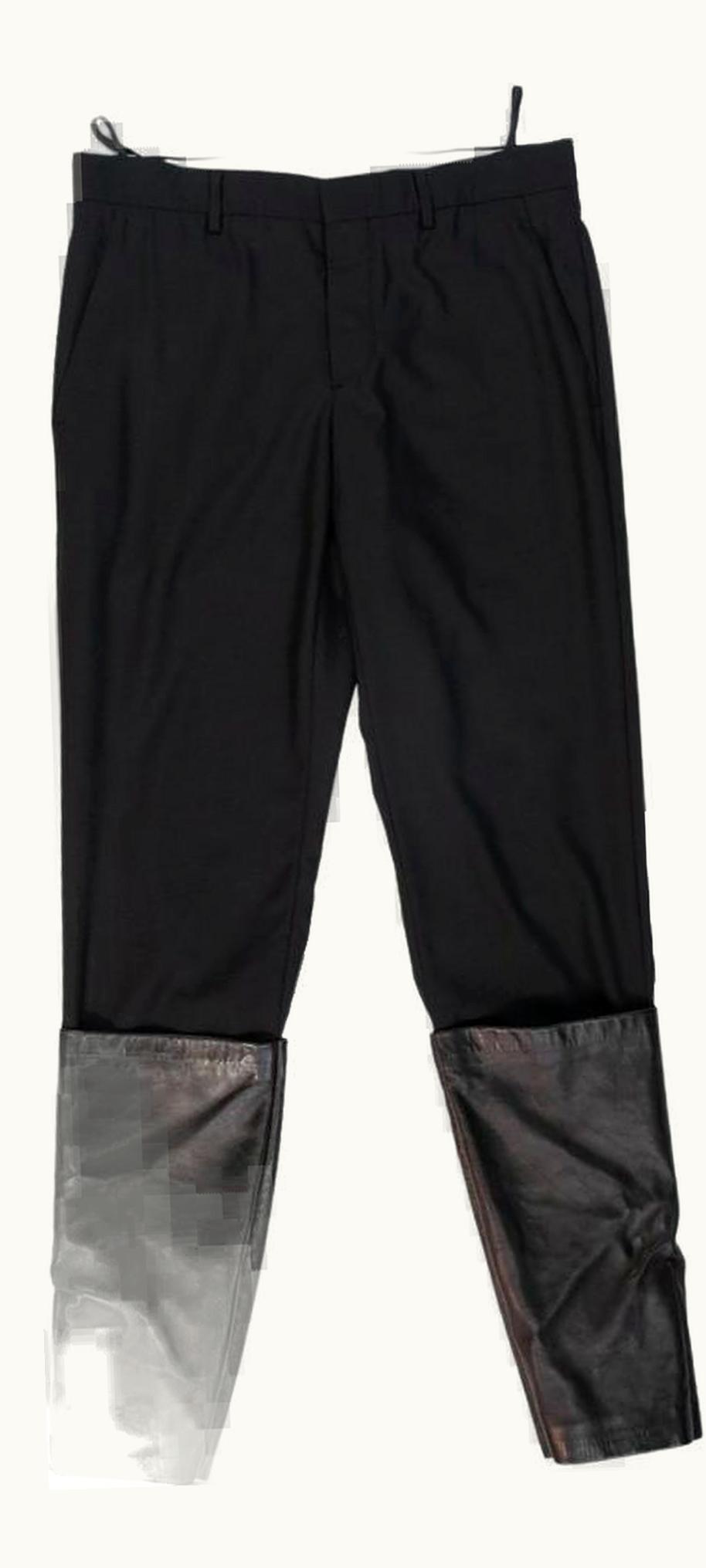 Helmut Lang Helmut Lang Leather Turn-Up Tailored Trousers S/S 2003