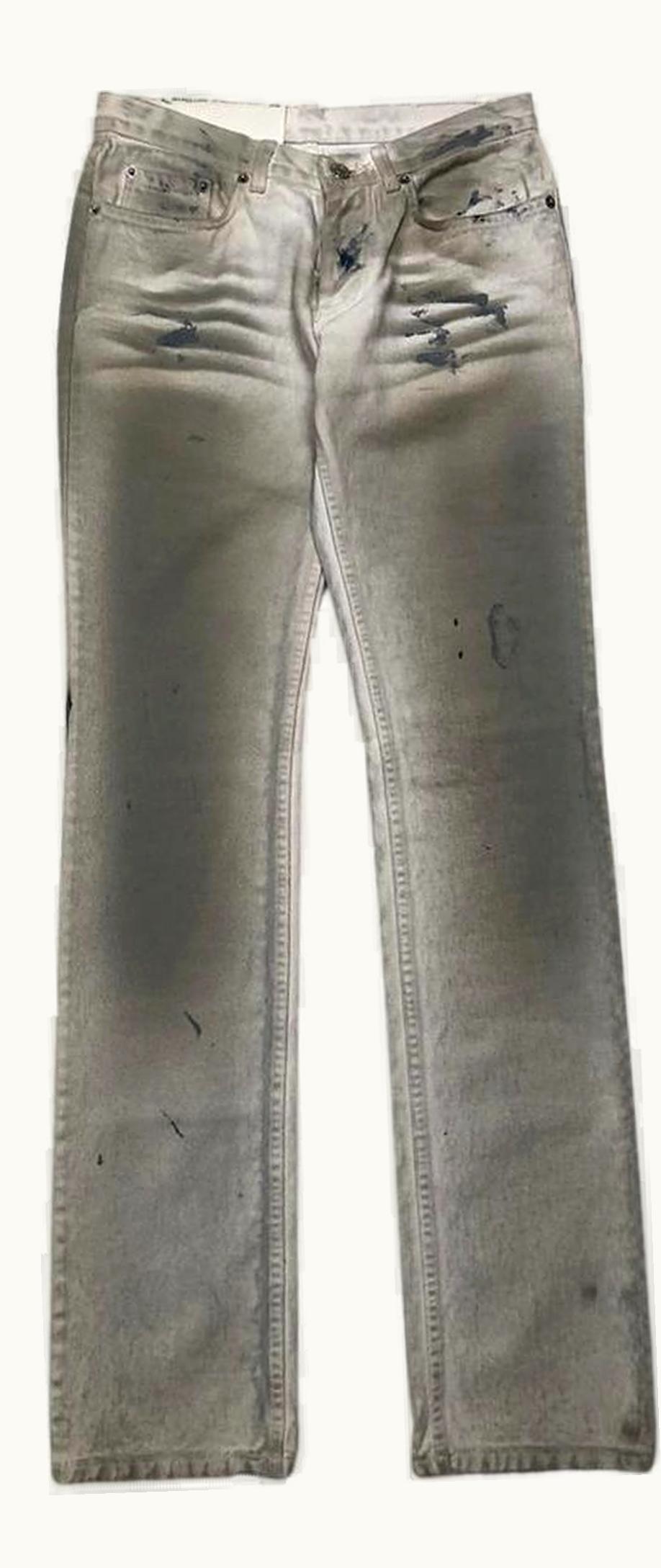 Helmut Lang Helmut Lang White Dirty Painter Contour Fit Denim Jeans S/S 2003
