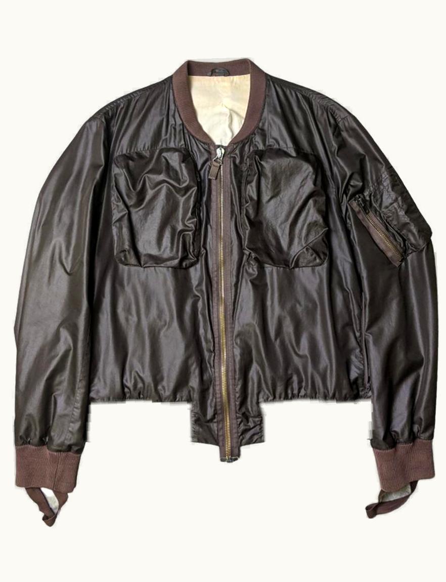Helmut Lang Helmut Lang Bondage Brown Bomber Jacket S/S 2004