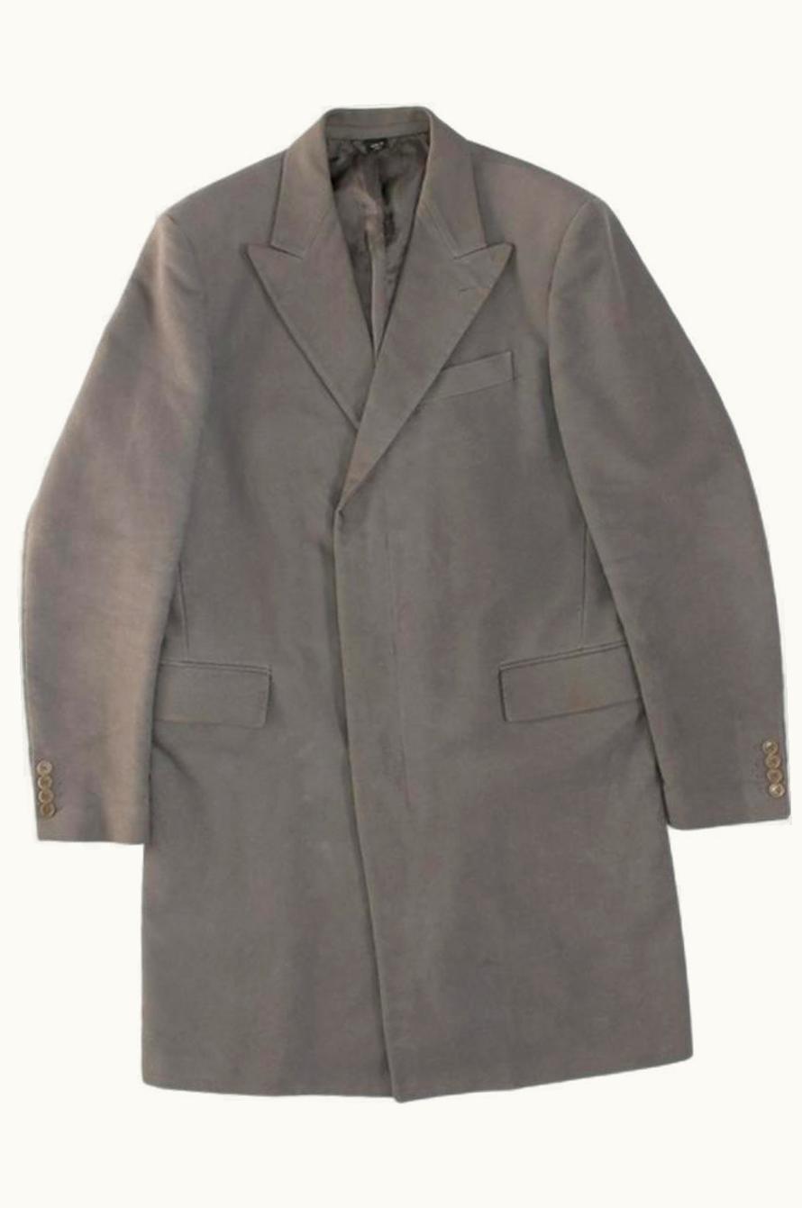 Helmut Lang Moleskin Peaked Lapel Chesterfield Overcoat A/W 2011