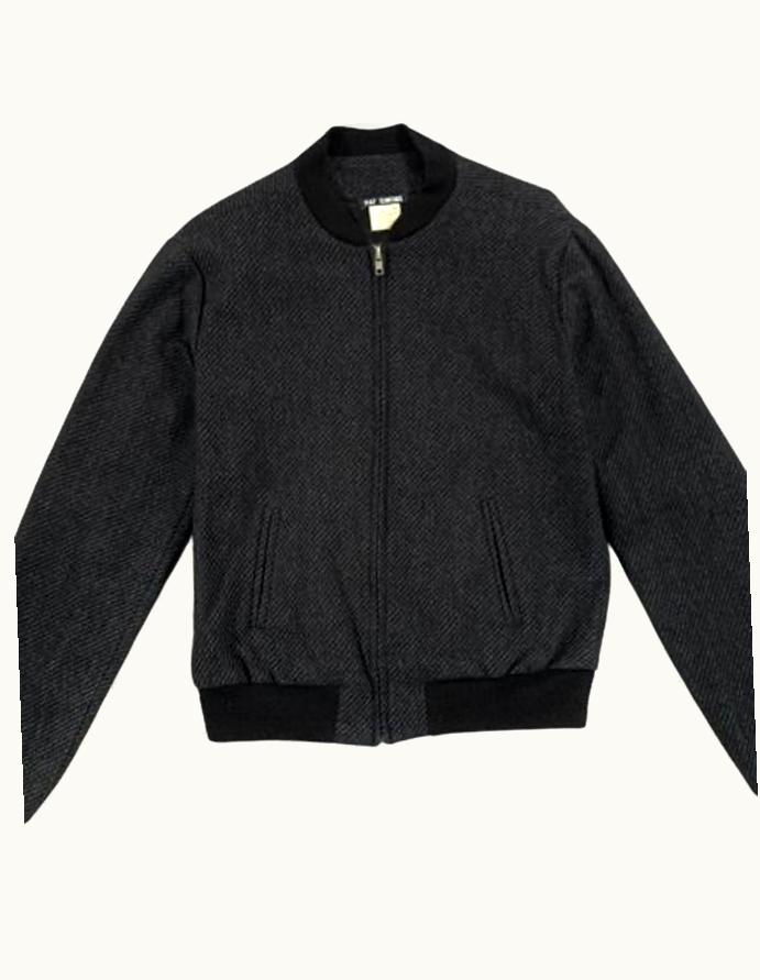 Raf Simons Raf Simons Charcoal Striped Wool Bomber Jacket A/W 1997