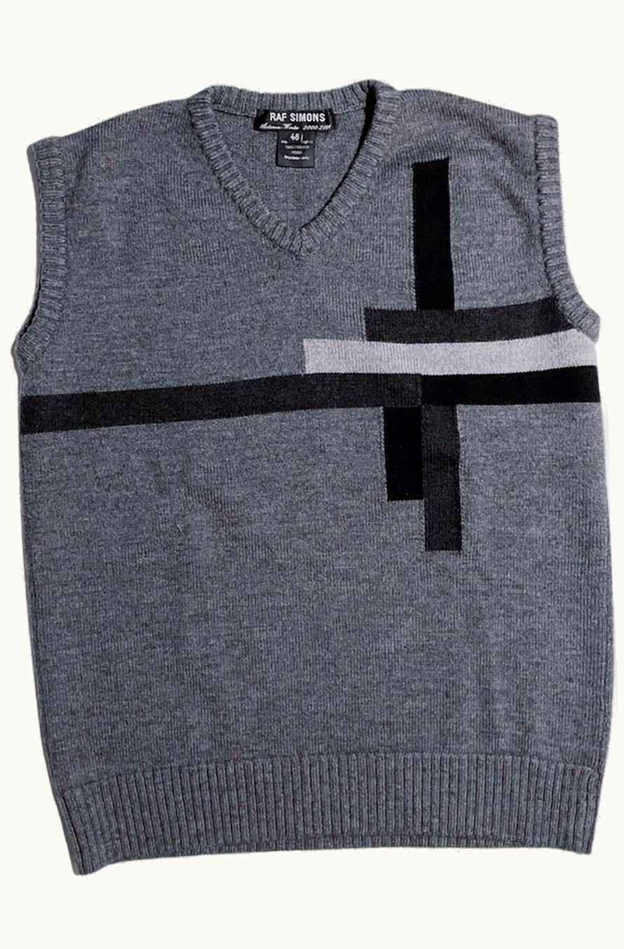 Raf Simons Raf Simons “confusion” Geometric Knit Vest A/W 2000