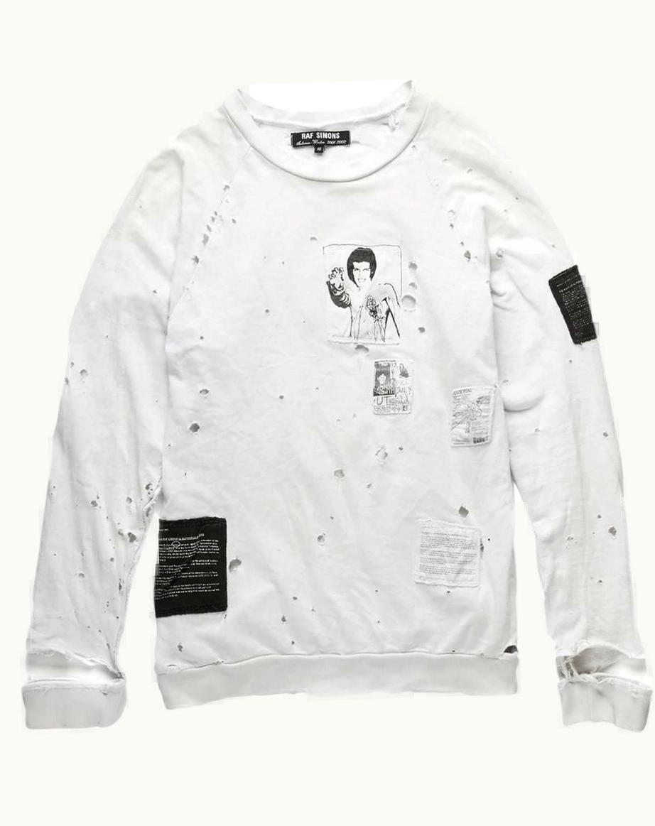 Raf Simons Raf Simons “riot! Riot! Riot!” Distressed Patch Jumper A/W 2001