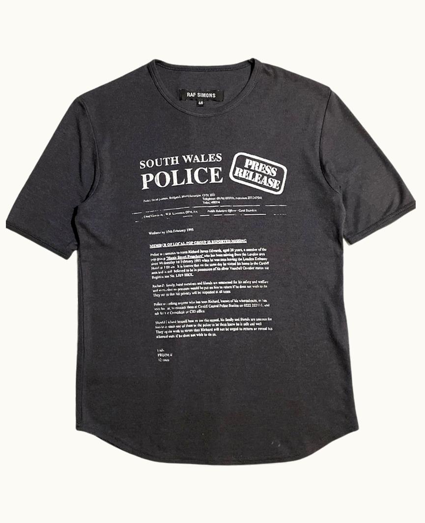 Raf Simons Raf Simons “riot!, Riot!, Riot!” Police T-Shirt A/W 2001