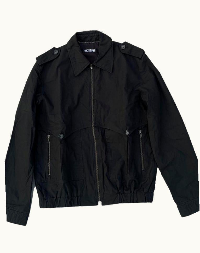 Raf Simons Raf Simons “woe Unto Those” Officer Jacket In Black S/S 2002