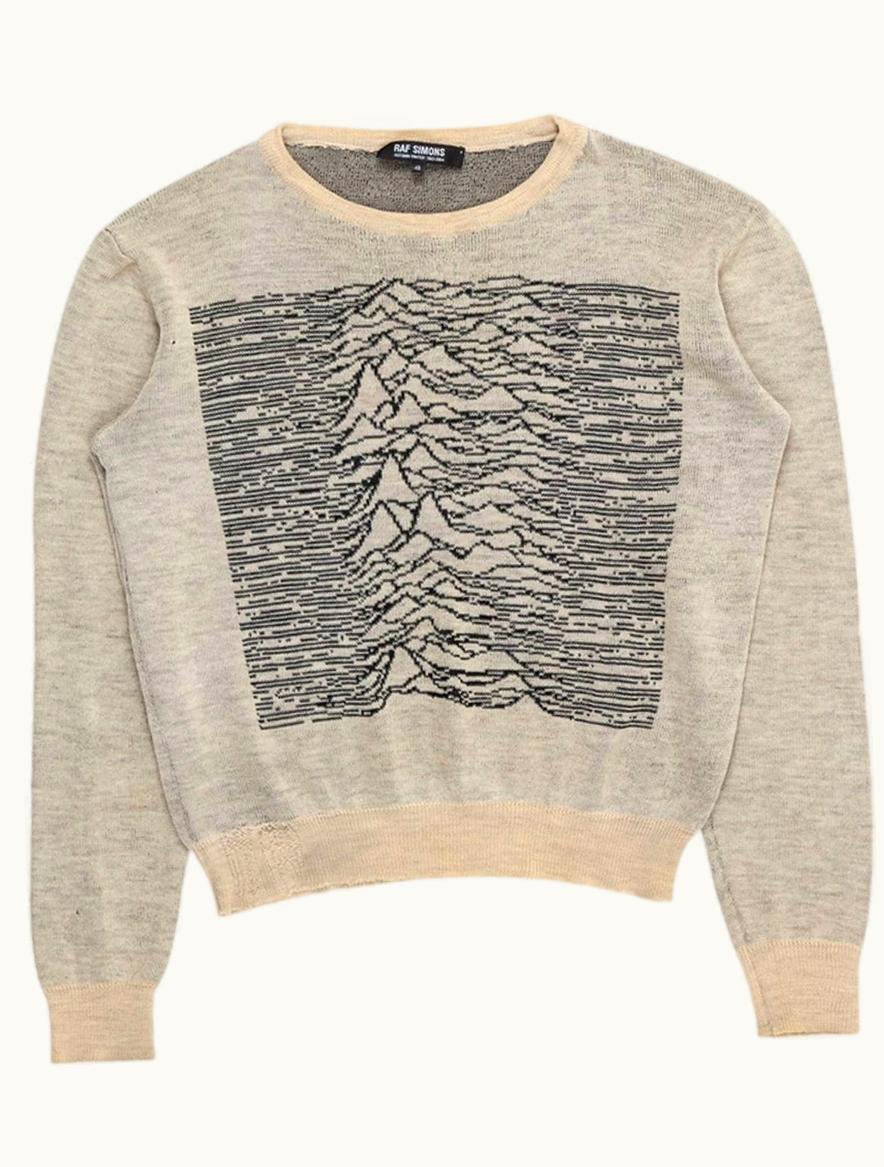 Raf Simons Raf Simons 'closer' Unknown Pleasures Joy Division Sweater A/W 2003