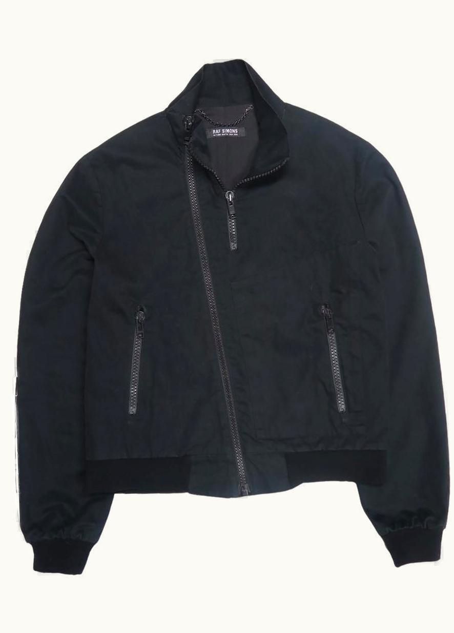 Raf Simons Raf Simons “waves” Asymmetrical-Zip Rider Jacket A/W 2004