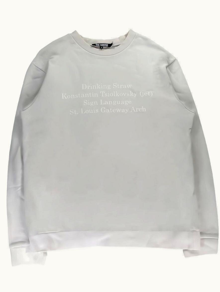 Raf Simons Raf Simons “history Of My World” Drinking Straw Sweatshirt A/W 2005