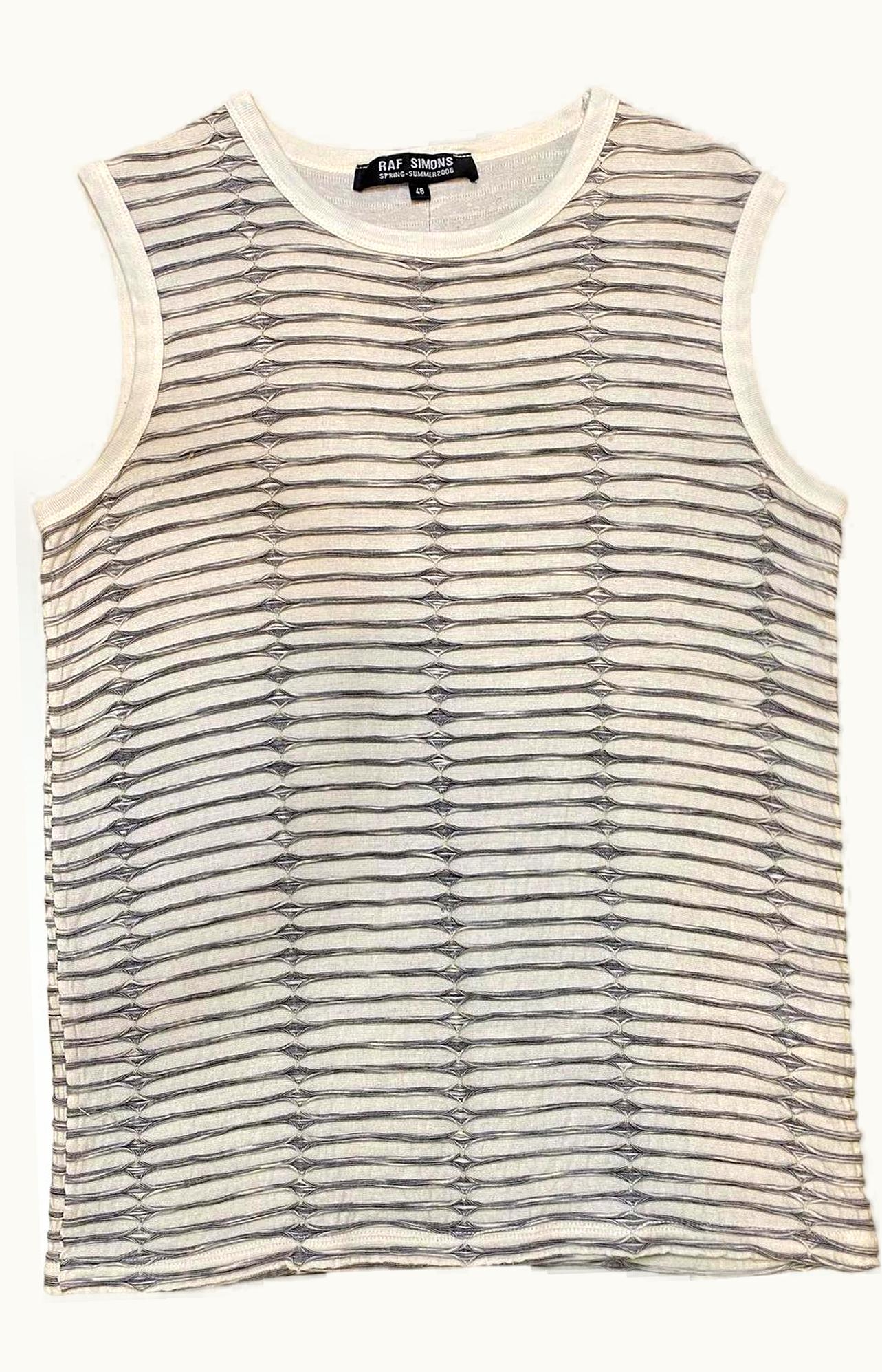 Raf Simons Raf Simons “icarus Surgit” Laser Cut Overlaid Knit Sleeveless T-Shirt S/S 2006
