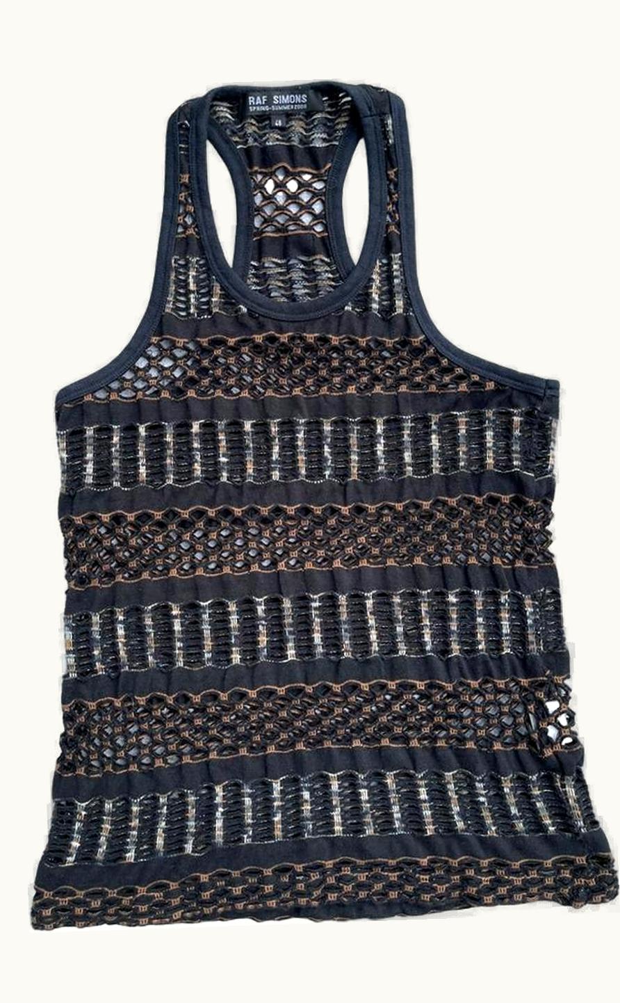 Raf Simons Raf Simons “icarus Surgit” Laser Cut Tank-Top In Black S/S 2006