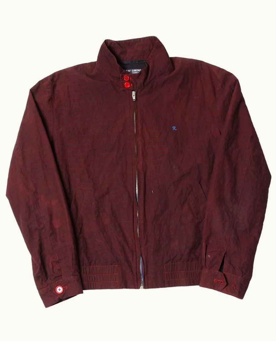 Raf Simons Raf Simons Striped Zip-Up Jacket In Red, Men's (size Medium) S/S 2007