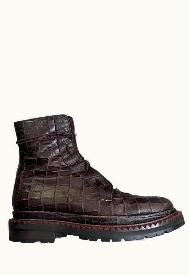 Raf Simons Raf Simons Brown Crocodile High Top Vibram Boots A/W 2009