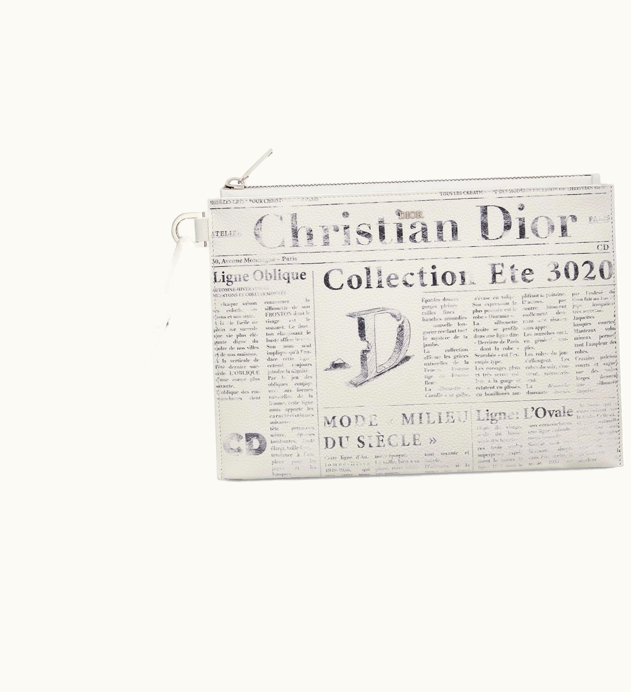 Dior Dior x Daniel Arsham Zip Pouch Newspaper Print White