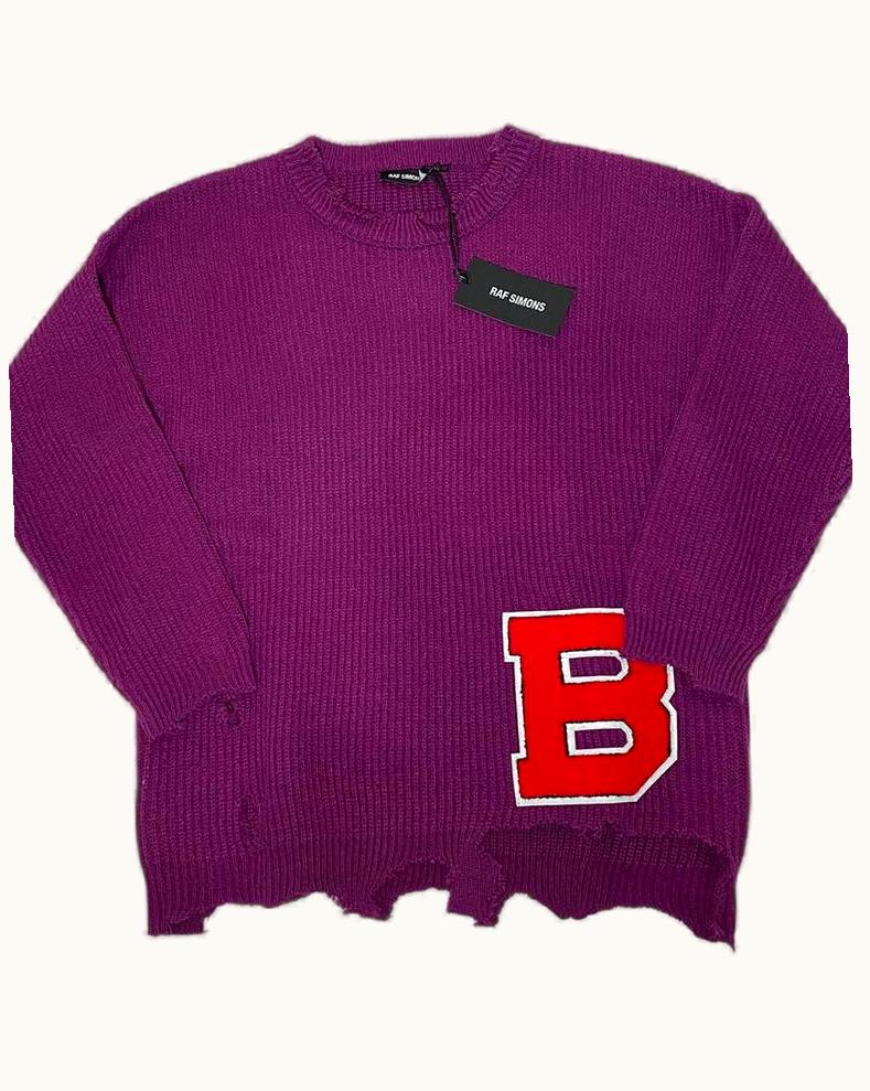 Raf Simons Raf Simons Cropped Destroyed Varsity Sweater A/W 2016