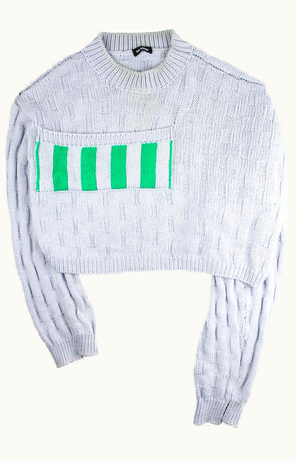 Raf Simons Raf Simons Grey Disturbed Knit Sweater A/W 2017