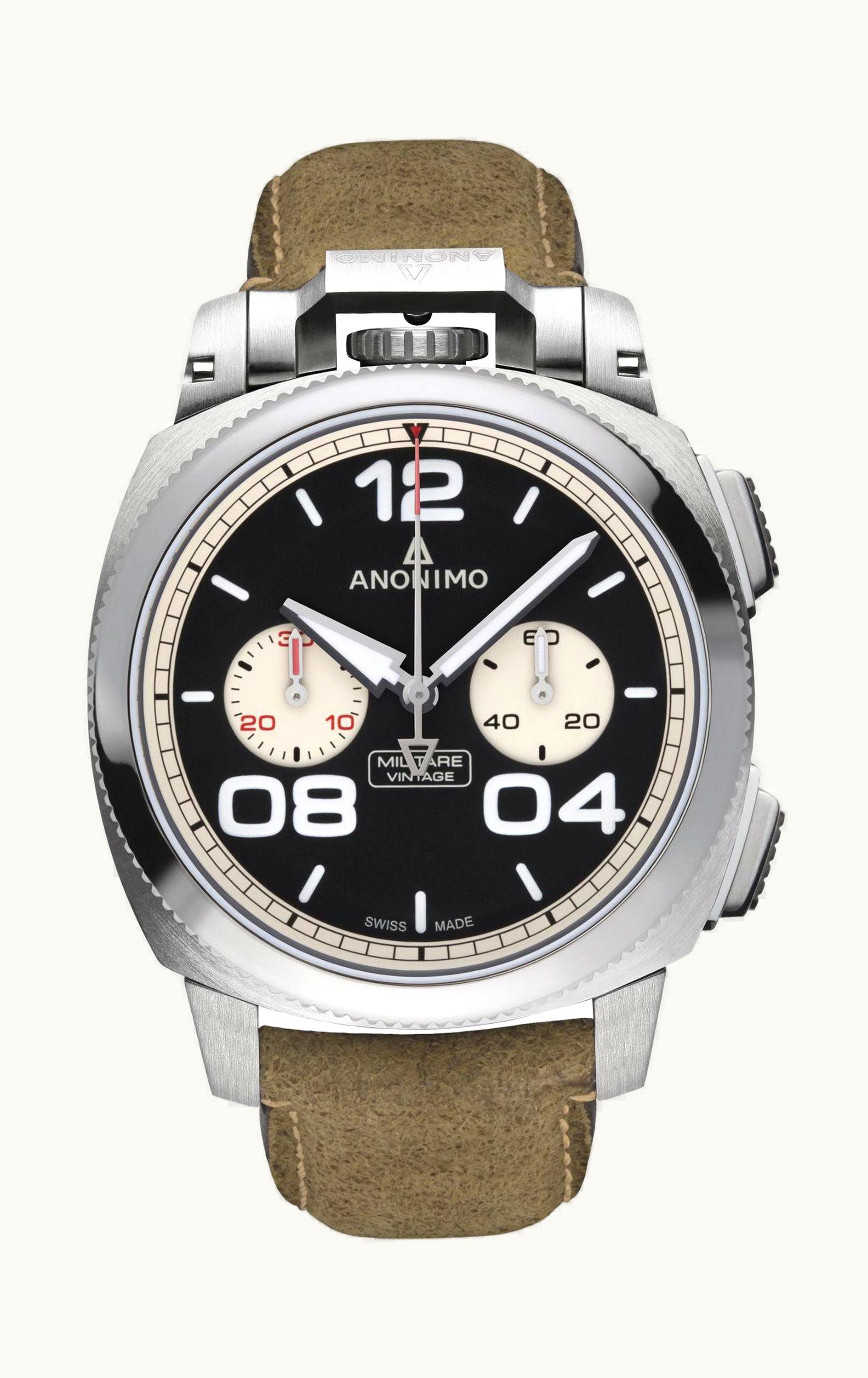 Anonimo Militare Chrono Stainless Steel / Bronze / Leather
