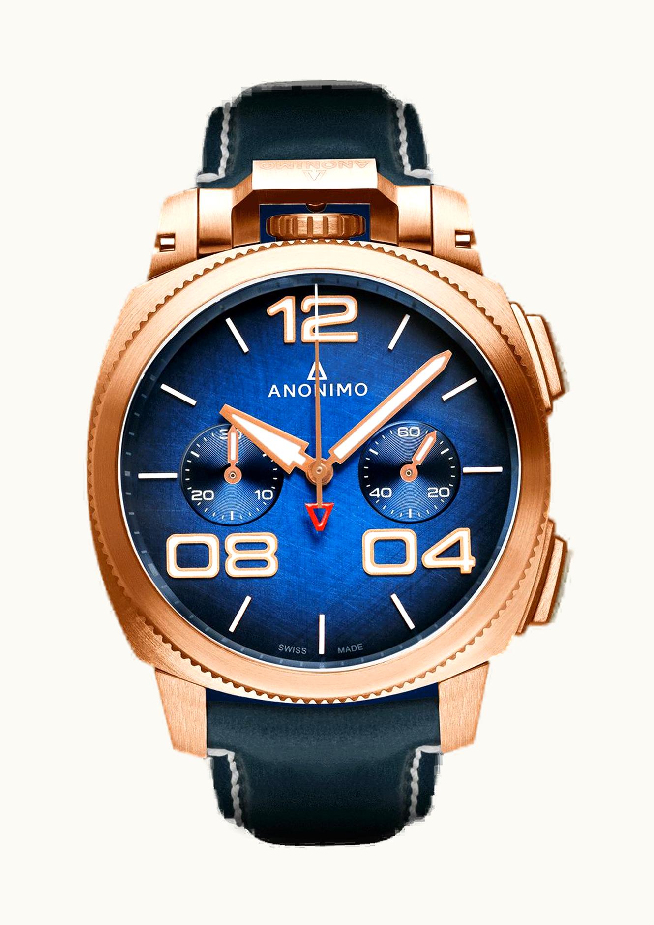 Anonimo Militare Chrono Bronze / Blue / Leather