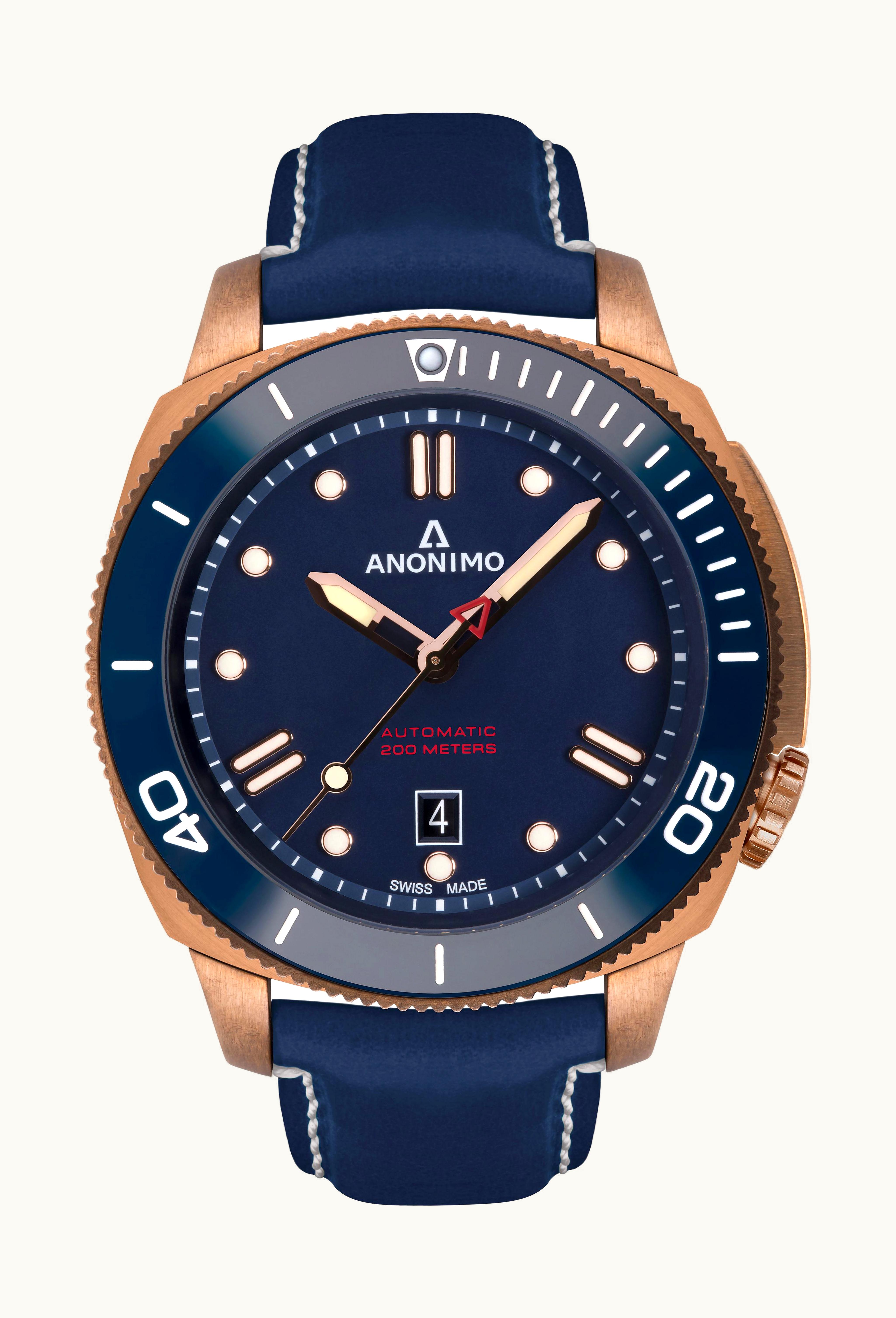 Anonimo Nautilo Automatic Bronze / Blue / Leather
