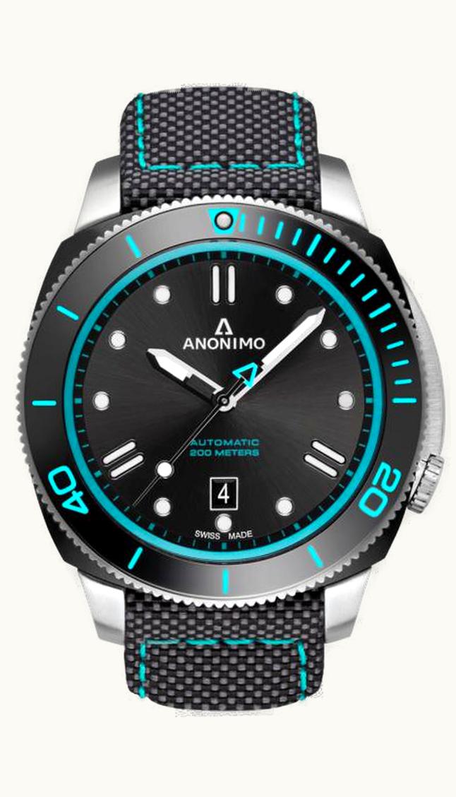Anonimo Nautilo Automatic Stainless Steel / DLC / Black / Canvas