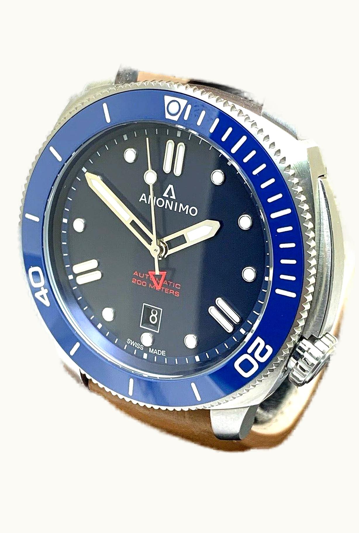 Anonimo Nautilo Automatic Bronze / DLC / Blue / Leather
