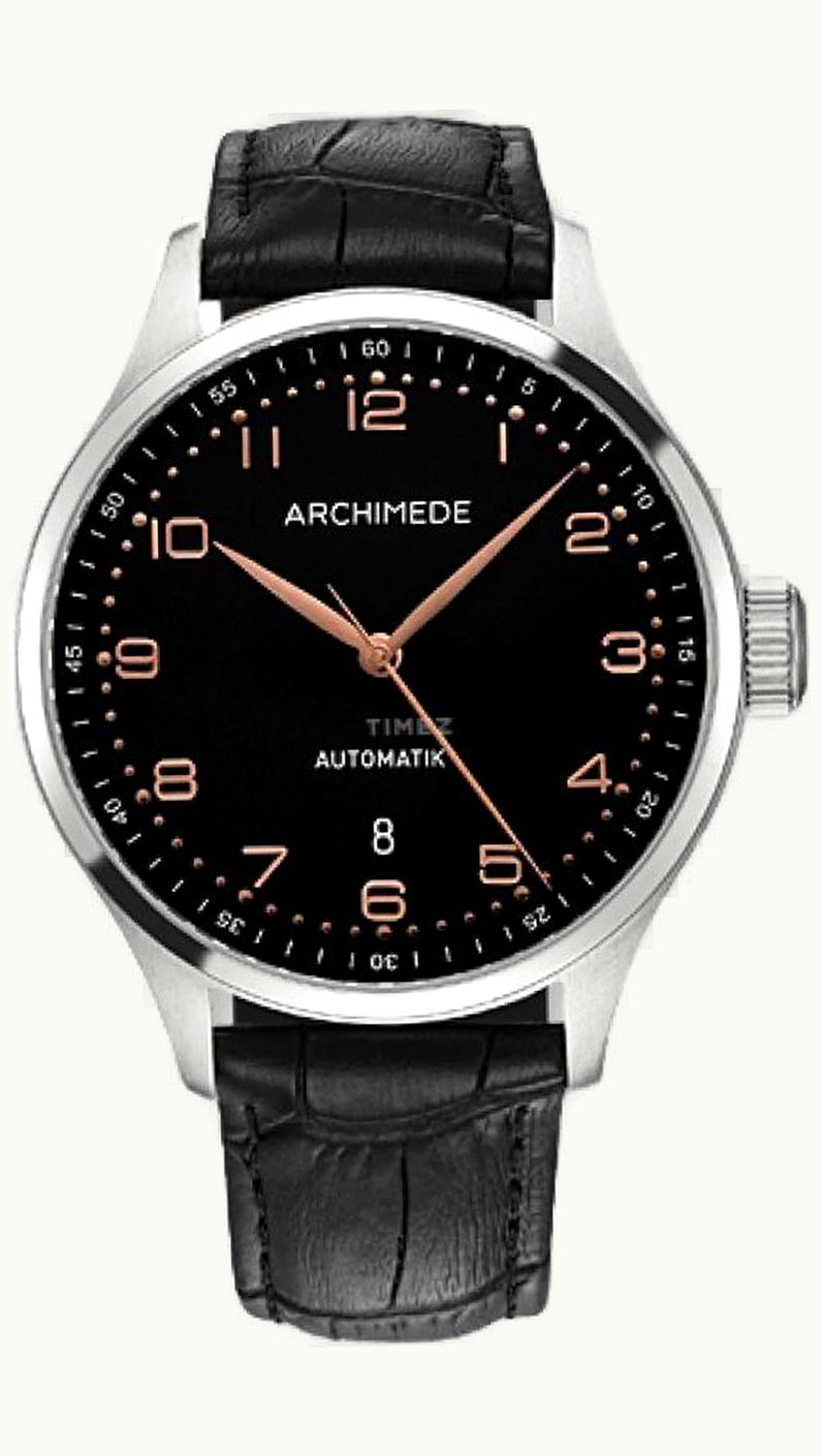 Archimede Klassik Chronograph Stainless Steel / Black / Leather