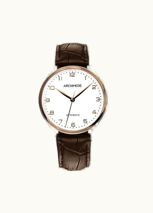 Archimede Klassik 36 TwoTone / Silver / Brown Leather