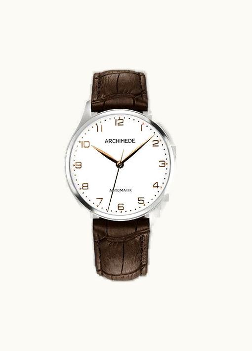 Archimede Klassik 36 TwoTone / Silver / Brown Leather