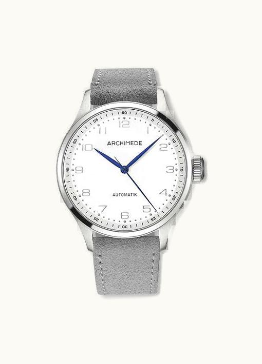 Archimede Klassik 42 Stainless Steel / Silver / Grey Suede