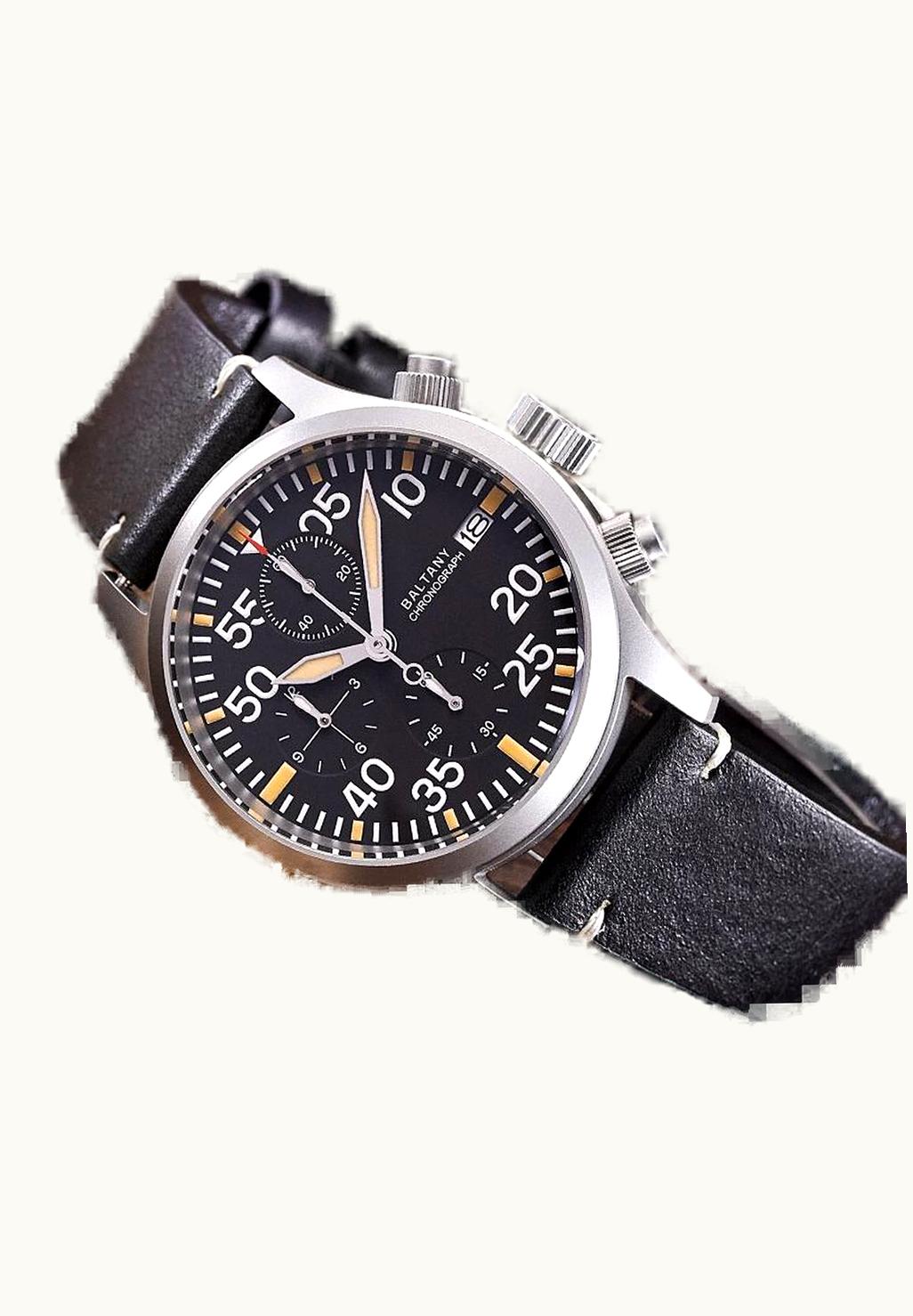 Archimede Pilot Chronograph Staineless Steel / Black