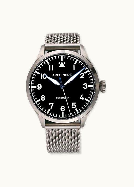 Archimede Pilot 45 Automatic Stainless Steel / Black / Bracelet