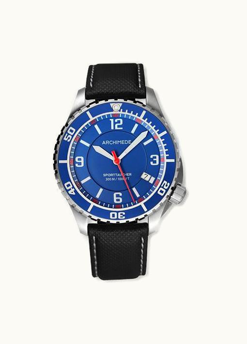 Archimede SportTaucher Stainless Steel / Blue / Black Leather