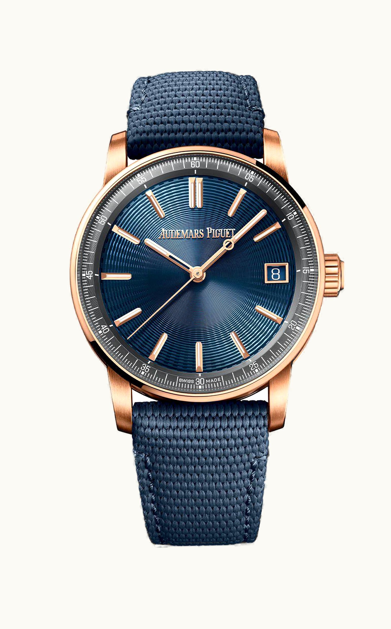 Audemars Piguet CODE 11.59 Automatic Pink Gold / Blue / Fabric