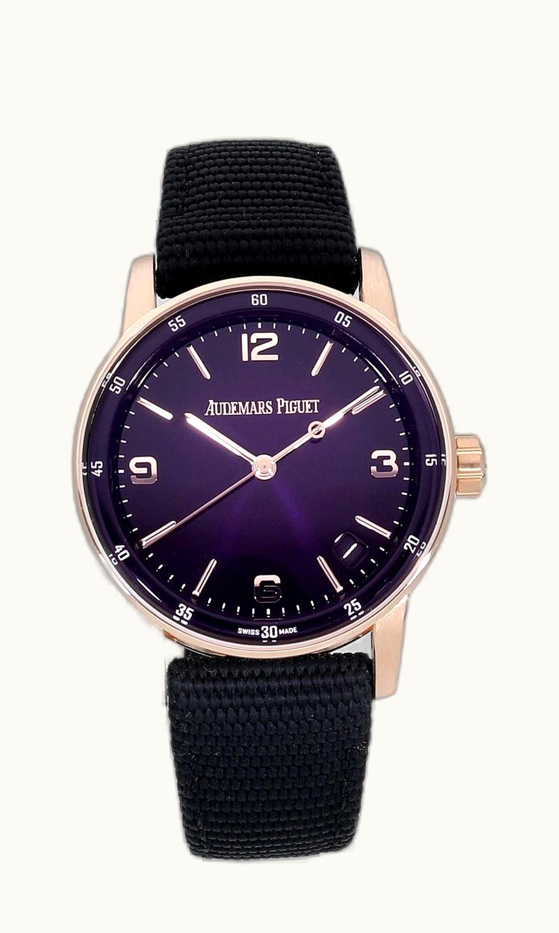 Audemars Piguet CODE 11.59 Automatic Pink Gold / Puple / Fabric