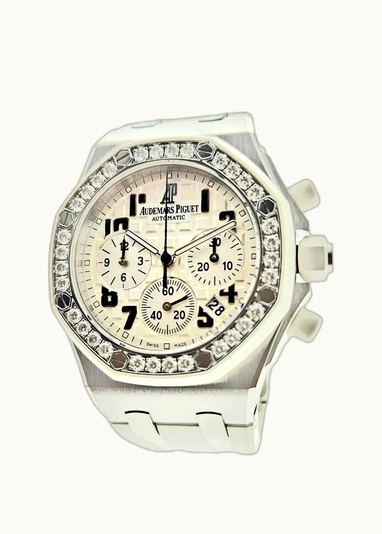 Audemars Piguet Royal Oak OffShore 26048 Lady Chronograph Stainless Steel / White